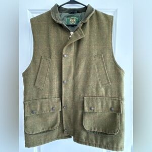 Greenbelt Tweed Shooting Vest Large Made in England Wool Gilet